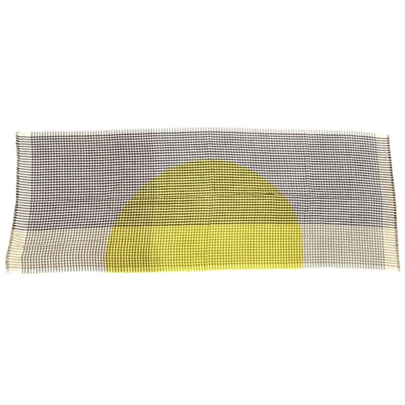 Mapoésie Paris Accessories - Mapoésie Paris “Sunrise” Checkered Scarf – Yellow Graphic Design